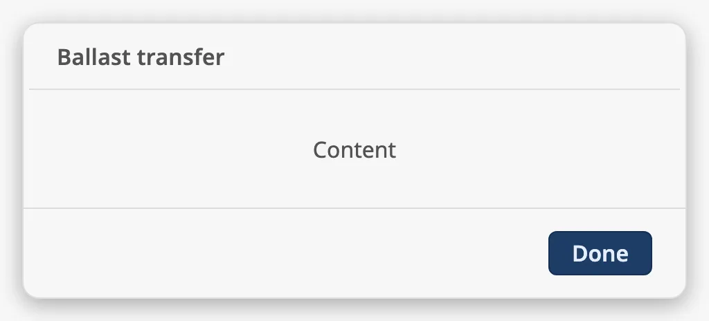 Modal with only the Done button