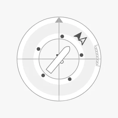 Compass with a caution zone