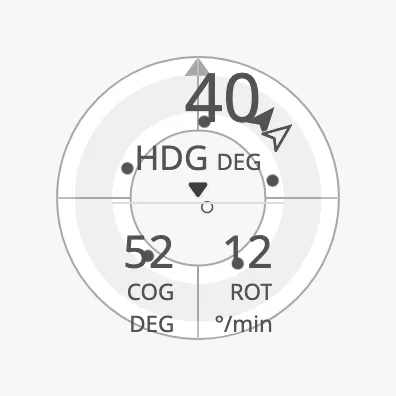 Compass with readouts in the centre