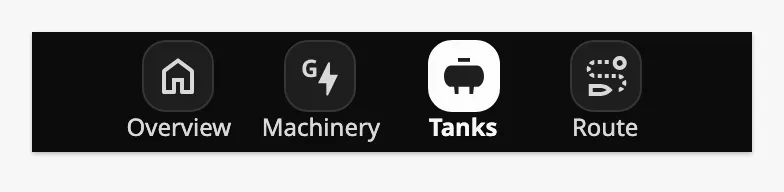 App Bar on the page /tanks/ballast