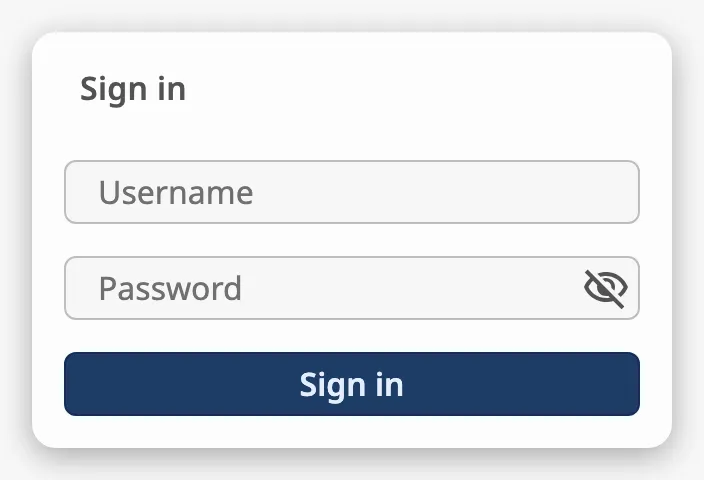 User Menu with default properties