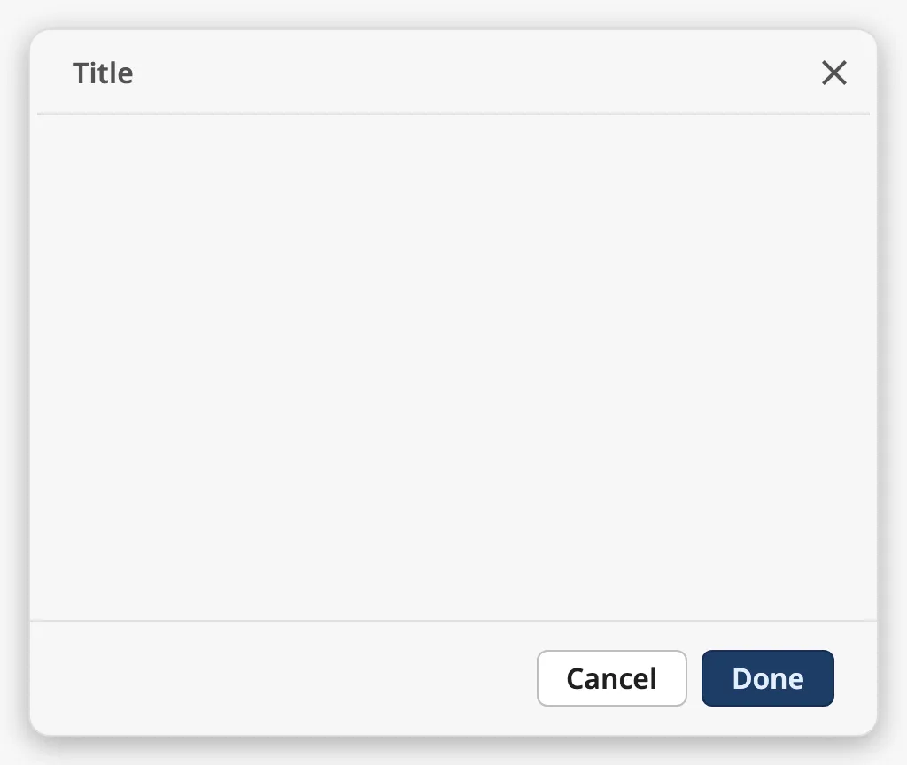 Modal with default properties