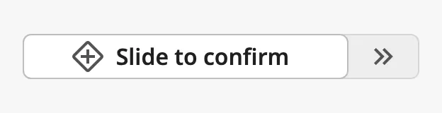 Slide Button with default properties, 280 px wide