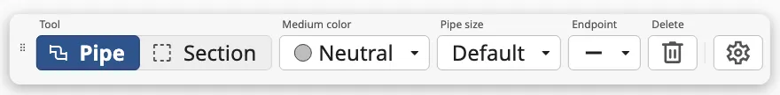 The toolbar with the Endpoint control, while a pipe end is selected