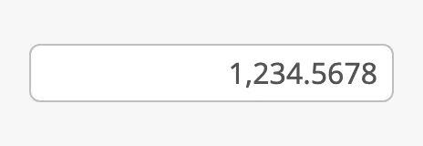 Number shown with all its decimals