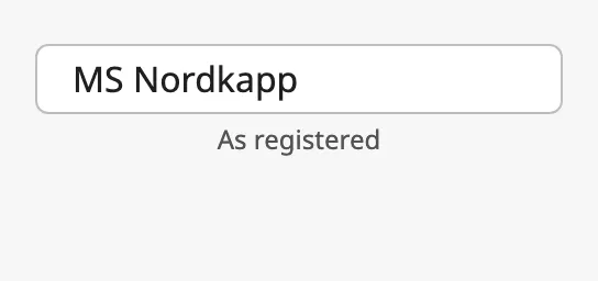 Helper text in the centre