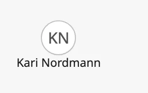 User Button with the initials KN and the label Kari Nordmann