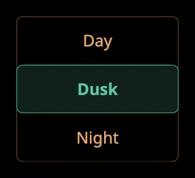 Vertical toggle button in the night palette
