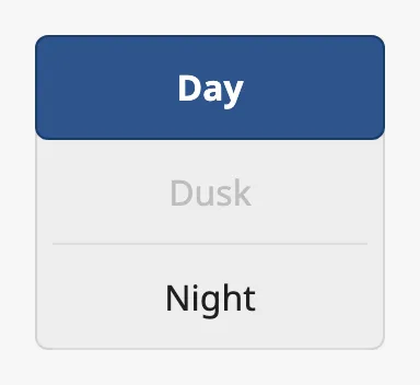 One disabled option