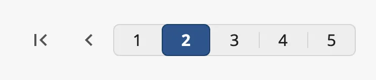 Pagination with five pages