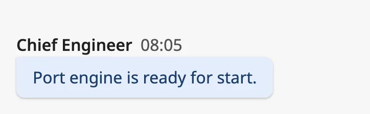 Chat Message with a name and a time