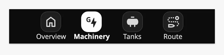 App Bar with four apps, the second one selected