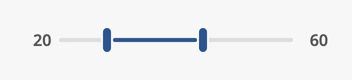 Double slider from 20 to 60