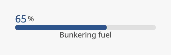 Progress bar at 65 % with a value and a description