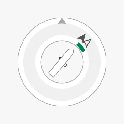 Rate-of-turn bar in the starboard colour