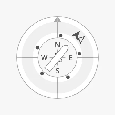 Compass with labels inside